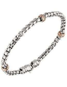 JOBO Goldarmband, 585 Gold bicolor mit 39 Diamanten 19 cm