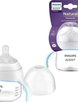 Philips AVENT Babyflasche Natural Response SCF263/61, mit Lerngriffen, 125 ml, ab dem 6. Monat