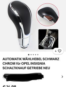 Neu- Wählhebel Schwarz Chrom für ua Opel Insignia - Wuppertal
