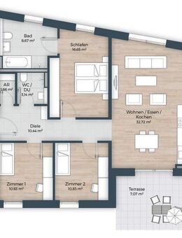 Fantastische Lage direkt am Marienbergpark - smarte Gartenwohnung mit Terrasse, TG + Lift, KfW 40 EE - Nürnberg