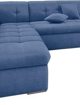 DOMO collection Ecksofa Moric Luxus incl. Zierkissen B/T/H: 273/216/80 cm, XXL, L-Form, bis 140kg pro Sitzplatz belastbar, Ottomanen-Abschluss