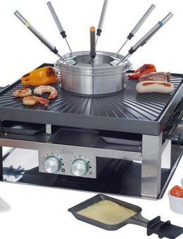 SOLIS OF SWITZERLAND Tischgrill COMBI-GRILL 3 IN 1, Fondue, Raclette, Grill, 2000 W