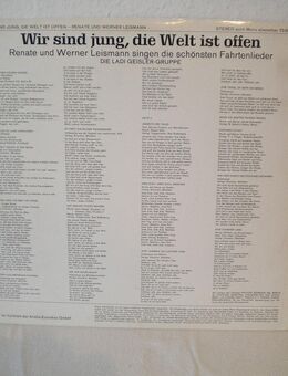 Renate und Werner Leismann-Wir sind jung,die Welt ist offen-Vinyl-LP,um 1970 - Linnich
