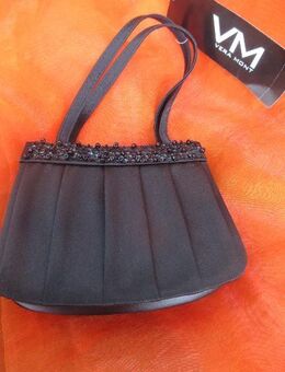 NEU mit ETIKETT * Edel * Swarovski * Strass * Glitzer * Kristalle * Perlen * Stickerei * Seiden Satin * Art- Decò * Abend * Clutch * Henkel * Hand- Tasche Bag "VERA MONT" schwarz * black * - Riedlingen
