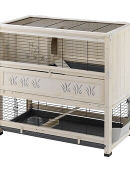 Ferplast Holzkäfig Cottage Indoor Home - weiß: L 108 x B 59 x H 102,5 cm (2 Pakete*)
