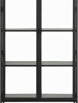 ACTONA GROUP Glasvitrine mit Glastüren und Metallrahmen, 4 Einlegeböden, B: 77 x H: 185,6 cm