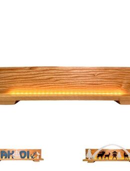 Weigla LED Dekolicht Dekosockel aus lackiertem Eschenholz, BxHxT: 60x14,4x7 cm, LED fest integriert, Deko aus dem Erzgebirge für Weihnachten und das ganze Jahr