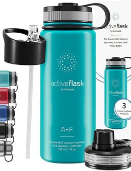 BeMaxx Trinkflasche Edelstahl ACTIVE FLASK türkis 530ml Flasche - Birkenfeld (Baden-Württemberg)