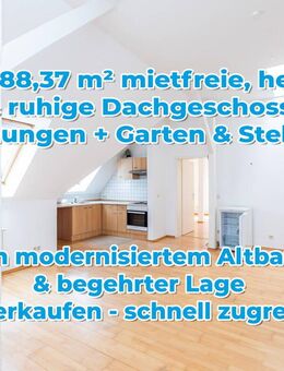 Reuter Immobilien Selbstnutzung oder Rendite? Helle 89m² 3-Raum-Wohnung in ruhiger Lage mit Stellplatz & Gartenanteil - Apolda