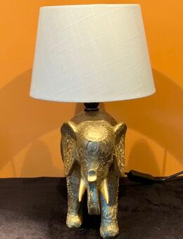 Tischlampe,Elefantenskulptur,Goldfarbe veredelt, Einzelstück - Laboe