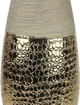 I.GE.A. Dekovase Blumenvase (1 St), Dekovase Zylindervase silber weiß glänzend Blumenvase Modern Tischvase