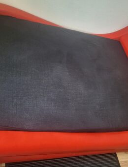 Köln: Bett zu verschenken! Futon-Space Art in rotem Kunstlederrahmen. - Köln