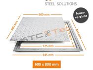 SA-60/80 Stahl Schachtabdeckung verzinkt begehbar 600 x 800 mm - Hiddenhausen