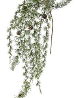 Kunstzweig Kieferhänger, I.GE.A., Höhe 65 cm, Kieferzweig hängend mit Zapfen Schnee geeist Kunsttanne Deko Dekozweig