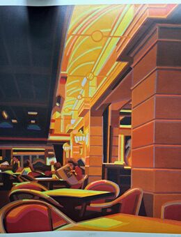 Lithographie "Cafe" - von Werner Opitz - Kunstdruck Sonderedition - Konstanz