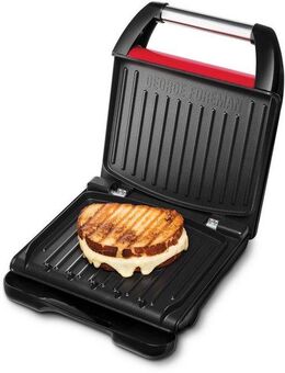 George Foreman Kontaktgrill Steel Compact Fitnessgrill rot 25030-56, 1200 W