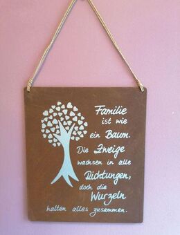 Spruchschild "Wurzeln" Edelrost - Kraftisried