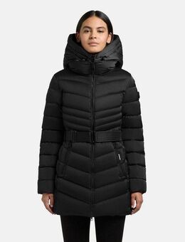 khujo Kurzmantel Kina Gesteppter Damen Mantel mit abnehmbarem Taillengürtel