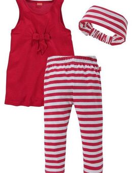 KIDSWORLD Kleid, Leggings & Haarband 3tlg. Set: Kleid, Capri und Haarband geringelt (Set, 3-tlg) Capri und Haarband maritim geringelt