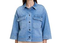 Betty&Co Jackenblazer Betty & Co Jeansjacke mit Perlen Perlen