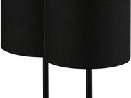 Reality Leuchten Tischleuchte Jerry, Ein-/Ausschalter, Leuchtmittel wechselbar, 2er-Set Tischlampe, Stoffschirm in schwarz/gold, Schnurschalter