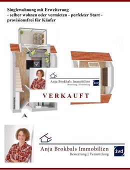 Singlewohnung mit Erweiterung - selber wohnen oder vermieten - perfekter Start - provisionsfrei für Käufer - Gütersloh