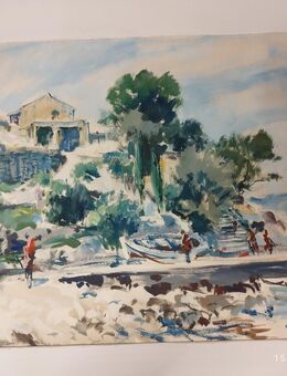 Original Gemälde – Küstenlandschaft – signiert Riemer - München