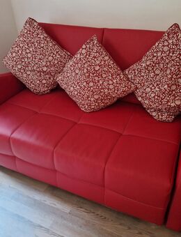 Schlafsofa rot incl. Bettfunktion und Bettkasten - Kunstleder - Sülfeld