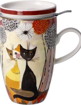 Goebel Tasse Wohnaccessoires, Metall, Porzellan, Teetasse mit Deckel und Sieb, Metall, Rosina Wachtmeister - Soffioni