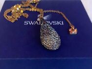 Swarovski Halskette in Tropfen Form Gold - schwarz Kristall - Düsseldorf