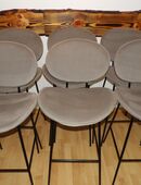 6x Samtbarhocker grau mit schwarzen Beinen in 14974