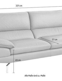 CALIA ITALIA 3-Sitzer Dave, italienisches Designsofa, mit erstklassigem Sitzkomfort, in zwei Lederqualitäten und toller Detailverarbeitung