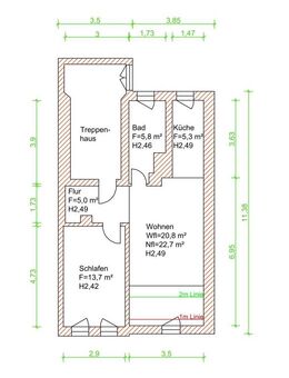 Sanierte 2-Raumwohnung im Dachgeschoss - Gera