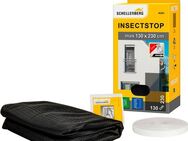 SCHELLENBERG Fliegengitter-Gewebe für bodentiefe Fenster und Türen, (Set, 1-St), Insektenschutz ohne bohren, 130 x 230 cm, weiß und anthrazit