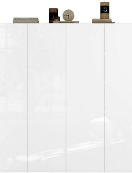 INOSIGN Schuhschrank SMILE Breite 124 cm, Höhe 114 cm, Schuhregal mit 5 Ebenen, 10 Fächer, Schuhkommode in Weiss Hochglanz Lack