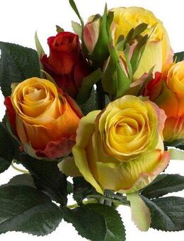 Kunstblume Rosenstrauß mit 5 Rosen und 3 Knospen, Botanic-Haus, Höhe 28 cm