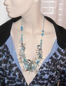 Statement Kette Türkis, Silber in 67549