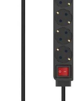 Hama Steckdosenleiste 7-fach (Ein- / Ausschalter, USB-Anschlüsse, Schutzkontaktkupplung, Schutzkontaktstecker, Kabellänge 1,4 m), 2 x USB-A