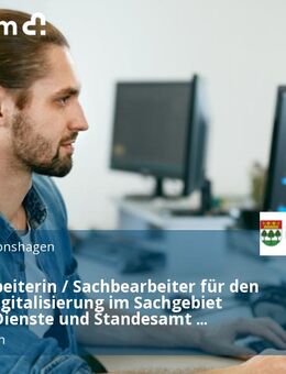 Sachbearbeiterin / Sachbearbeiter für den Bereich Digitalisierung im Sachgebiet Zentrale Dienste und Standesamt (m/w/d) - Kronshagen