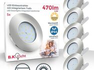 B.K.Licht LED Einbauleuchte 5er Set Bad Einbaustrahler, IP44 geschützt, LED Einbauspots, flach, Dimmfunktion, LED fest integriert, Warmweiß, 3.000K, 470Lm, 5,5W, Kunststoff, 7,5 x 3 cm, Nickel