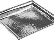 Fink Tablett NAGANO, mit feiner Hammerschlagstruktur, Edelstahl, (1-tlg), gehämmert, quadratisch, 24 cm x 24 cm