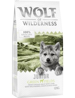 2 x 12 kg Wolf of Wilderness Trockenfutter - getreidefrei - JUNIOR Green Fields - Lamm