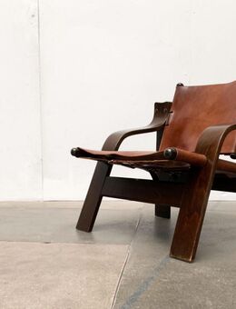 Mid Century Brutalist Safari Leather Armchair Leder Sessel 60er - Hamburg Hamburg-Nord