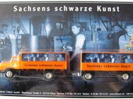 Eibauer Münch-Bräu Nr.61 - Sachsens schwarze Kunst - IFA H6 - Hängerzug Oldie auf Blechschild - Doberschütz