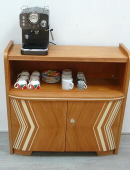 Mid Century Sideboard Kaffeebar Geschirrschrank Holz Hell + Creme, 50er - Sinzig