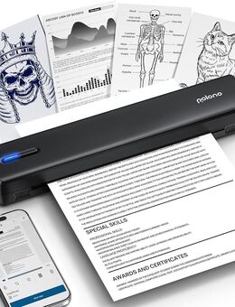 POLONO Tragbarer Thermodrucker A4, Wireless Portabler Printer NEU - Berlin Neukölln