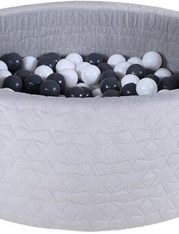 Knorrtoys® Bällebad Soft, Geo Grey, mit 300 Bällen Grey/creme, Made in Europe