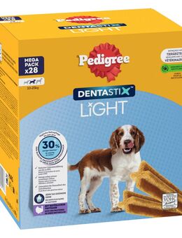 Pedigree Dentastix Light: Zahnpflege Snack für mittelgroße Hunde (10 - 25 kg) - Multipack (168 Stück)