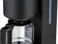 WMF Filterkaffeemaschine Stelio Deep Black, 1,25l Kaffeekanne, Papierfilter 1x4, 10 Tassen, Warmhaltefunktion, Abschaltautomatik, Cromargan, 1000 Watt