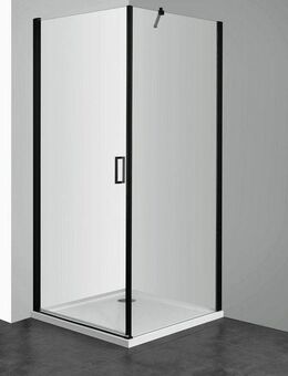 welltime Eckdusche Florenz Black, BxT: 90x90 cm, Sicherheitsglas, Duschabtrennung mit Drehtüren, Spritzschutz im Bad
